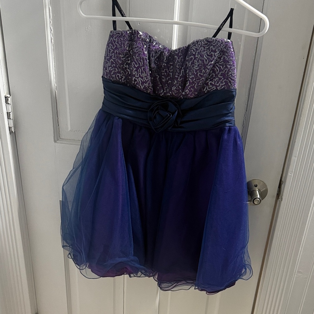 Elegant Purple and Blue Dress